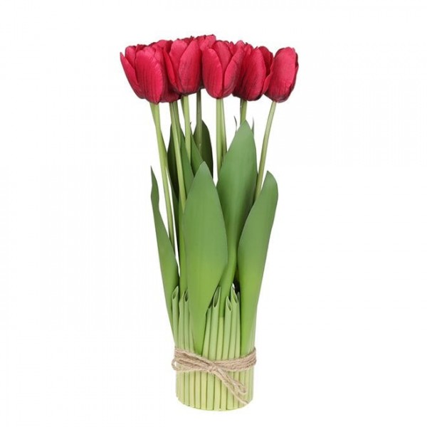 Композиція-букет із тюльпанів бордова 37 см. Flora 42042