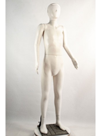 Манекен Hoz пластиковий на повний зріст білий аватар-підліток на підставці MN-3438