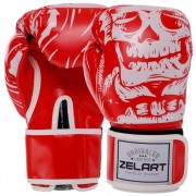 Перчатки боксерские SP-Planeta SKULL BO-5493 12 унций красный