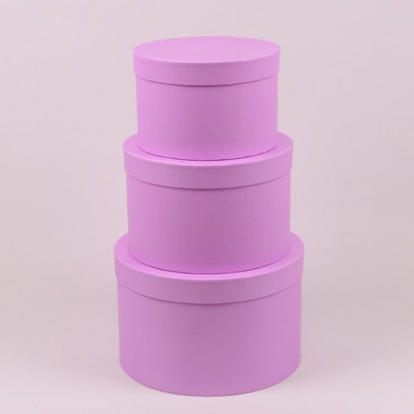 Комплект фиолетовых коробок для цветов 3 шт. Flora 38226