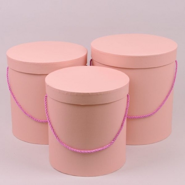 Комплект розовых коробок для цветов 3 шт. Flora 42007
