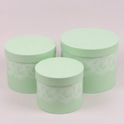 Комплект зеленых коробок для цветов 3 шт. Flora 38246