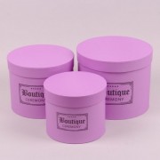 Комплект фиолетовых коробок для цветов 3 шт. Flora 38256