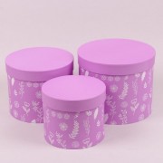 Комплект фиолетовых коробок для цветов 3 шт. Flora 38264