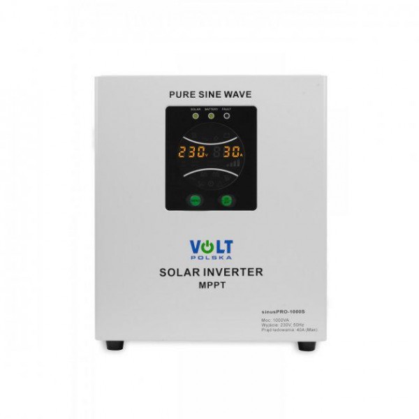 Сонячний інвертор перетворювач Volt Polska SINUS PRO 1000S 12/230V 700/1000W+40A MPPT 3SPS100012
