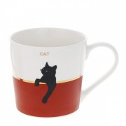 Чашка фарфоровая Черный кот 0,35л. Flora 32675
