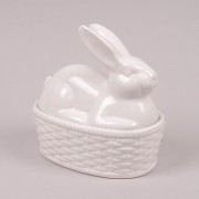 Ємність керамічна Кролик біла Flora 26682