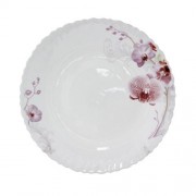 Тарілка обідня 22 см S&T Рожева Орхідея білий склокераміка арт. 30071-61099