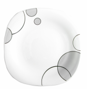 Тарелка обеденная 24 см Gusto Серые пузыри белый стеклокерамика арт. V-240SGB
