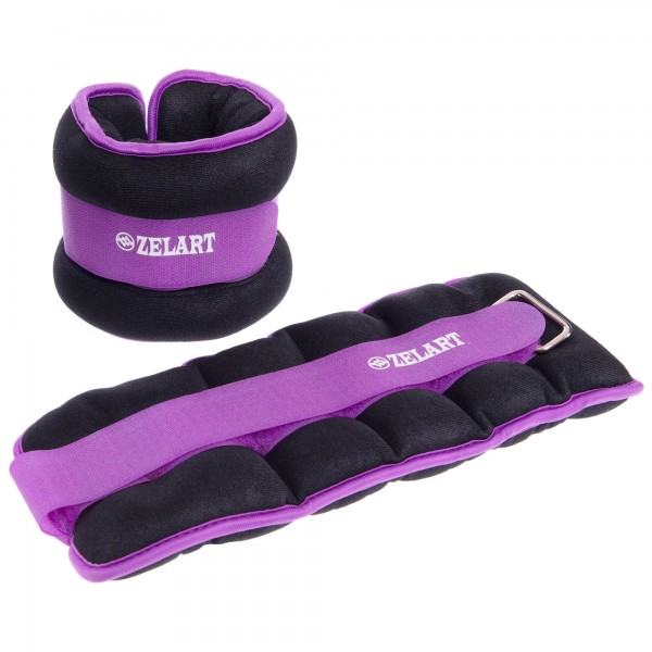 Утяжелители-манжеты для рук и ног Zelart FI-2502-4 2x2кг Фиолетовый