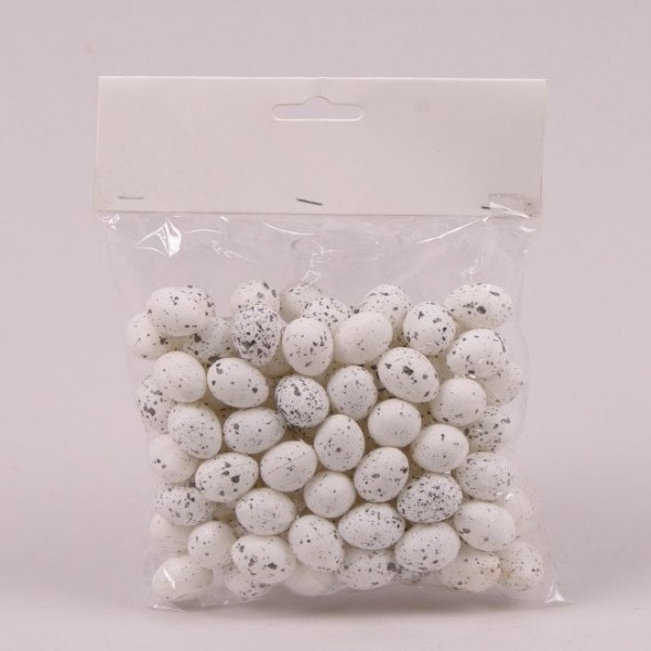 Яйца декоративные белые для пасхальных композиций 1,8х2,5 см. (96 шт.) Flora 44105