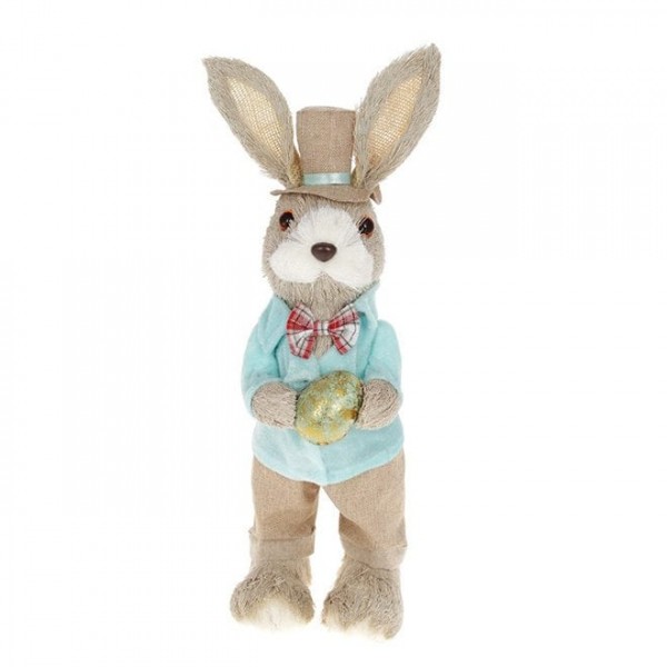 Декоративна Пасхальна фігурка Кролик з писанкою 38 см. Flora 42023