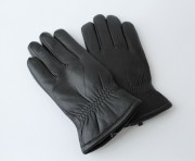 Мужские кожаные перчатки MSDROP зимние искусственный мех черные S