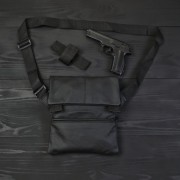Тактическая сумка MSDROP из натуральной кожи черная
