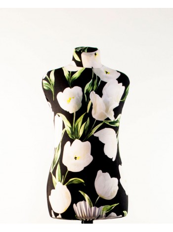 Манекен Hoz Віка 42 дизайнерський у весняному чохлі з білими тюльпанами MN-1909