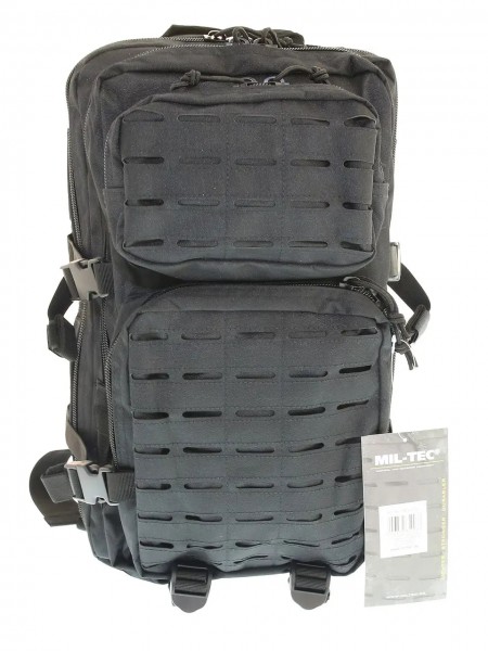 Рюкзак чорний штурмовий 36 літрів LazerCut Black,MIL-TEC (14002702)