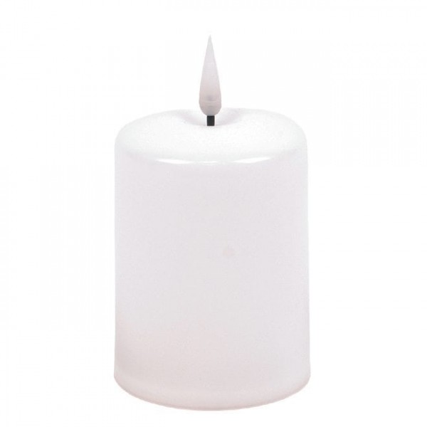 Свеча пластиковая LED белая с таймером H-12.5 см. Flora 27761
