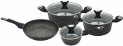 Набір посуду 7 пр. Klausberg (2,1; 4 л, ківш 1,5 л, сковорідка 24 см) чорний  арт. KB-7030