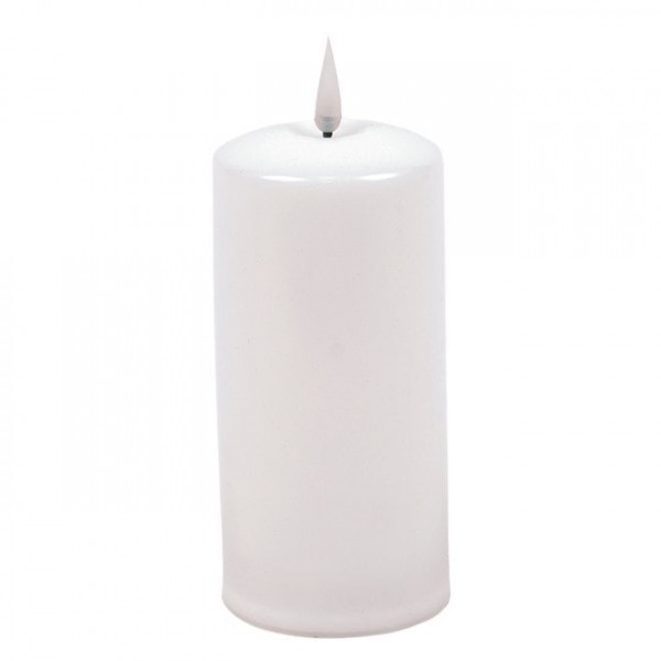 Свеча пластиковая LED белая с таймером H-18 см. Flora 27763