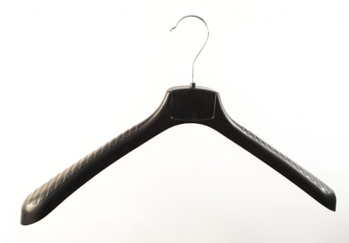 Плічка Hoz пластмасові для чоловічого верхнього одягу широкі ВОП 47/6 P2black 47 см.