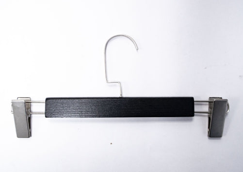 Плічка Hoz дерев'яні брючні профільним гачком 44см(чорні) MN-3499