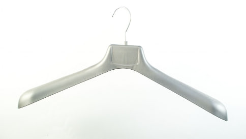 Плечики Hoz пластмассовые для верхней одежды широкие ВОП 47/6 S1 серебристые матовые 47 см.