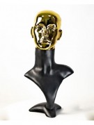 Манекен Hoz бюст черный с металлизированной головой ВГ (золото)