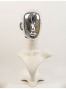 Манекен Hoz бюст белый с блестящей головой Аватар (платина) MN-2865