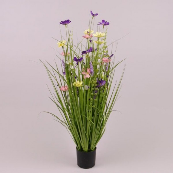 Декоративна композиція Трава з квітами 70 см. Flora 72903
