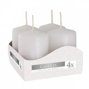 Комплект белых свечей Flora Цилиндр 4х6 см. (4 шт.) 27364