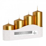 Комплект золотих свічок Flora Циліндр 5х7,9,11,13 см. (4 шт.) 27381