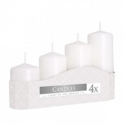 Комплект белых свечей Flora Цилиндр 5х7,9,11,13 см. (4 шт.) 27377