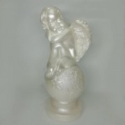 Статуетка Ангел на кулі зірка 36 см (1002) Білий