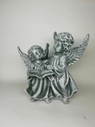Статуетка Ангелочки з книгою перламутрового кольору 20 см (1009) Сірий