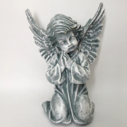 Статуэтка из гипса Ангелочек с крыльями 28 см (1010) Серый