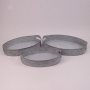 Комплект серых металлических кашпо Flora 3 шт. 38650
