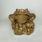 Копилка денежная жаба 15 см (2007) Золотистый