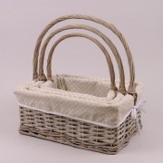 Комплект серых корзин с тканью Flora 3 шт. 38007
