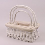 Комплект белых корзин с тканью Flora 3 шт. 38006