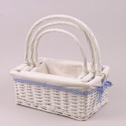 Комплект белых корзин с тканью Flora 3 шт. 38065