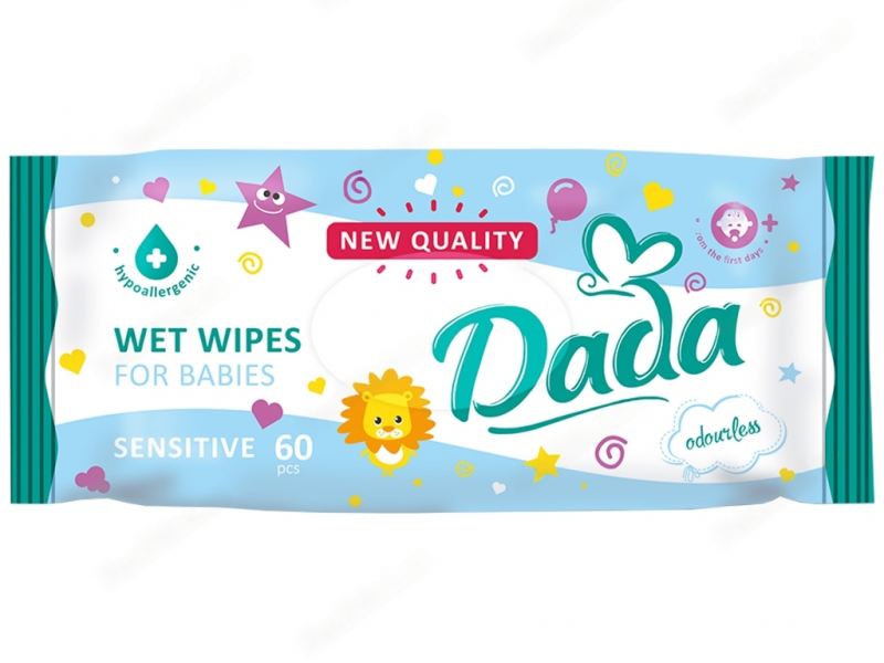 Влажные салфетки детские Dada без запаха 60шт 741706