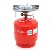 Газовий балон ПРОПАН 3кг(7,2л), тиск 18 BAR + пальник 20448, Red, Q4 (GBR-3K-72L)