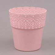 Горшок пластмассовый Flora розовый 17см.81803