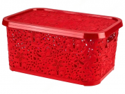 Кошик R plastic Ажур, 10л, 33,5x23,5x16см, червоний, 116003