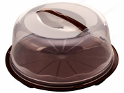 Тортниця кругла R plastic, d34см, висота 16см, коричнева, 22004