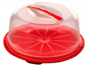 Тортниця кругла R plastic, d34см, висота 16см, червона, 22007