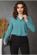 Рубашка женская зеленого цвета с узором размер S 014 154900