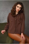 Рубашка женская коричневого цвета M 8241 154905