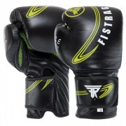 Перчатки боксерские профессиональные SP-Planeta VL-8498 16 унций чёрный с зелёным