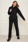 Спортивный костюм женский на флисе черного цвета XXL 150889